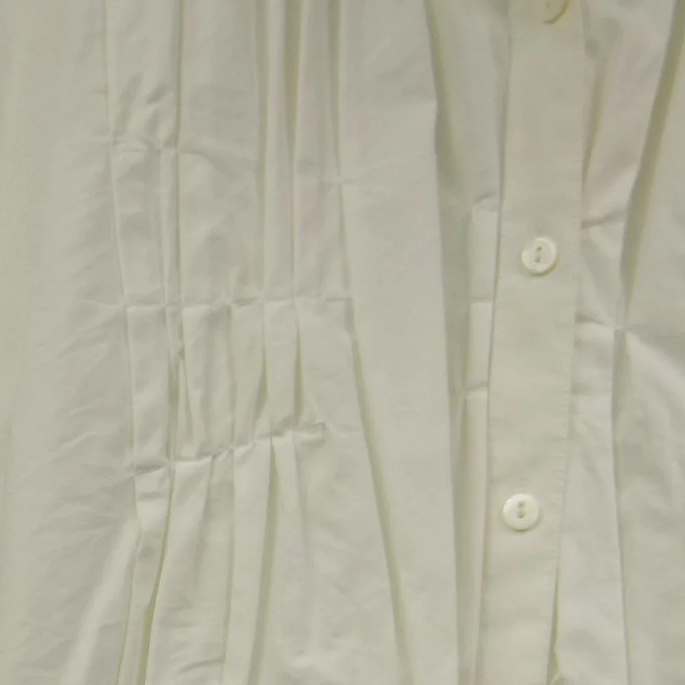 Foxcroft Shaped Stretch Ruched Button Front Collared Boho Style Blouse Size 8 - Picture 10 of 10